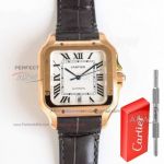 TW Factory Replica Cartier Santos Rose Gold Case 39.5mm Men's Watch Upgraded Buckle 